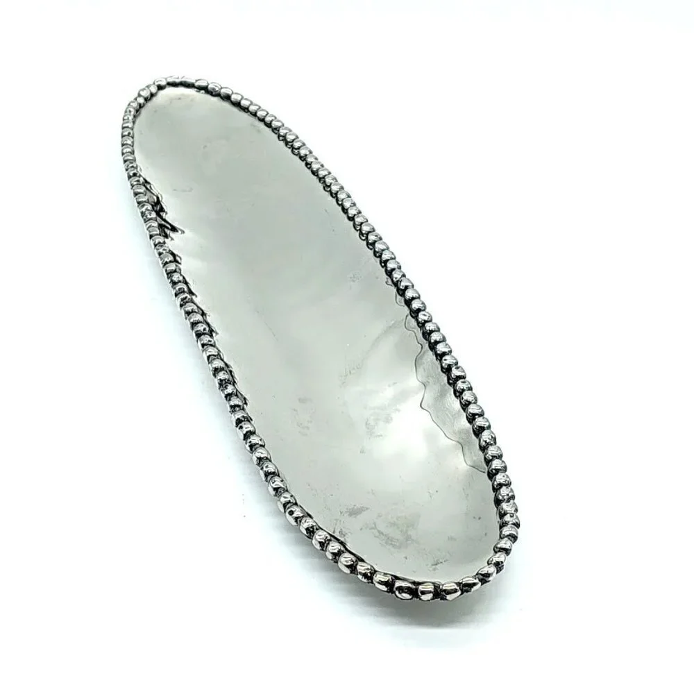 Handmade Michael Aram Molten Narrow Oval Silver Platter Tray - Signed